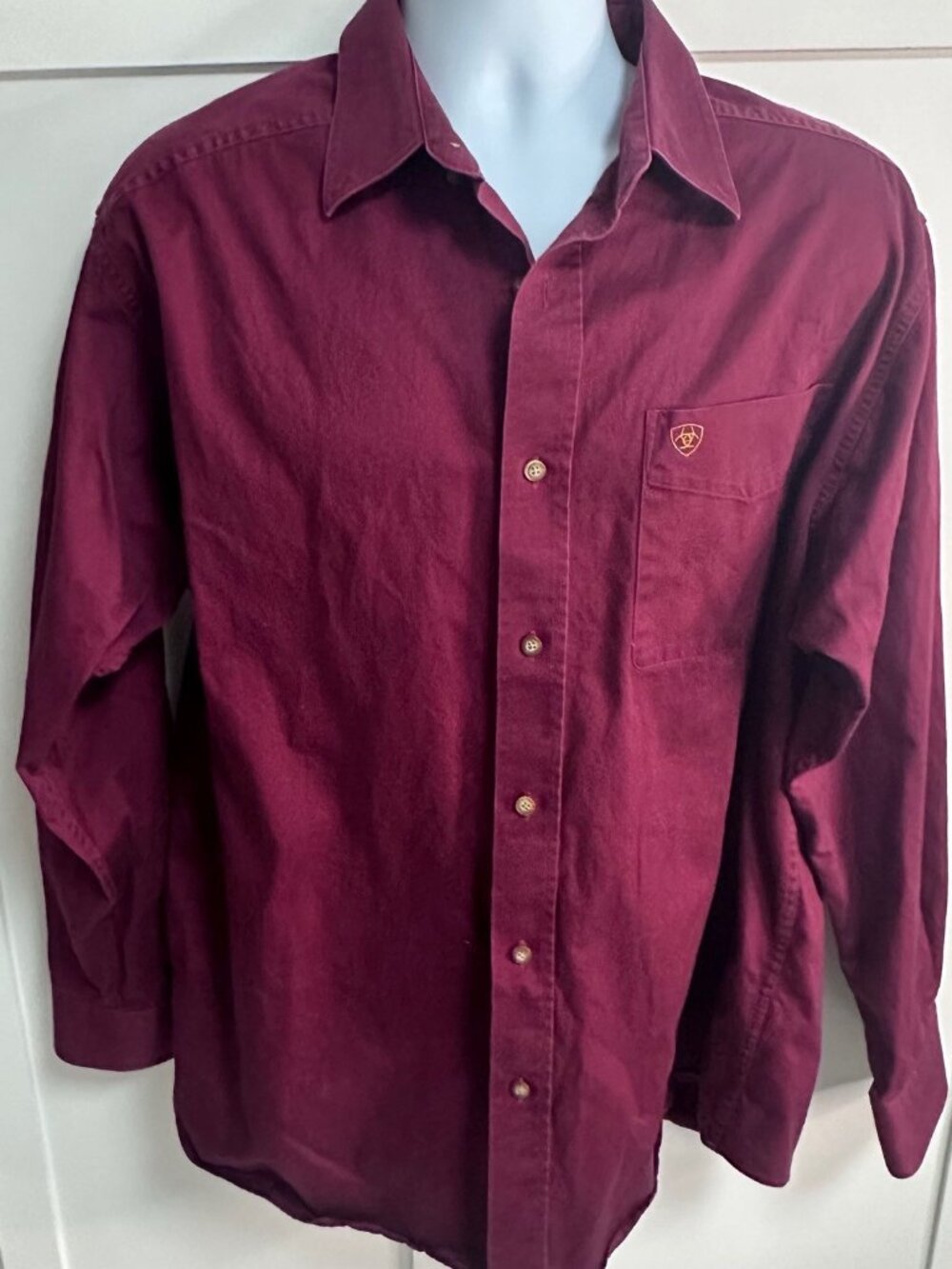 Ariat Men's Burgandy Long Sleeve Shirt XL Western
